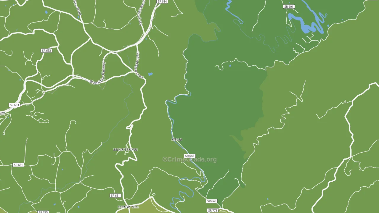 Kibler, VA Map of Vehicle Theft Rates