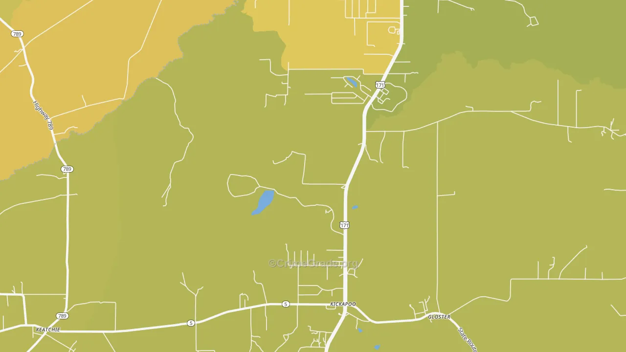 Kickapoo, LA Map of Vehicle Theft Rates