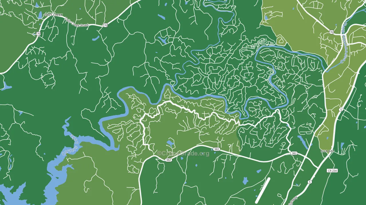 Kiker, GA Map of Vehicle Theft Rates