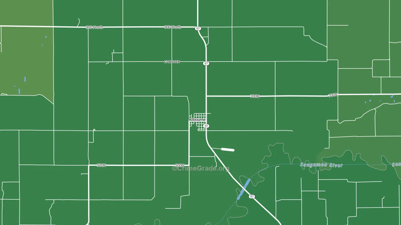 Kilbourne, IL Map of Vehicle Theft Rates