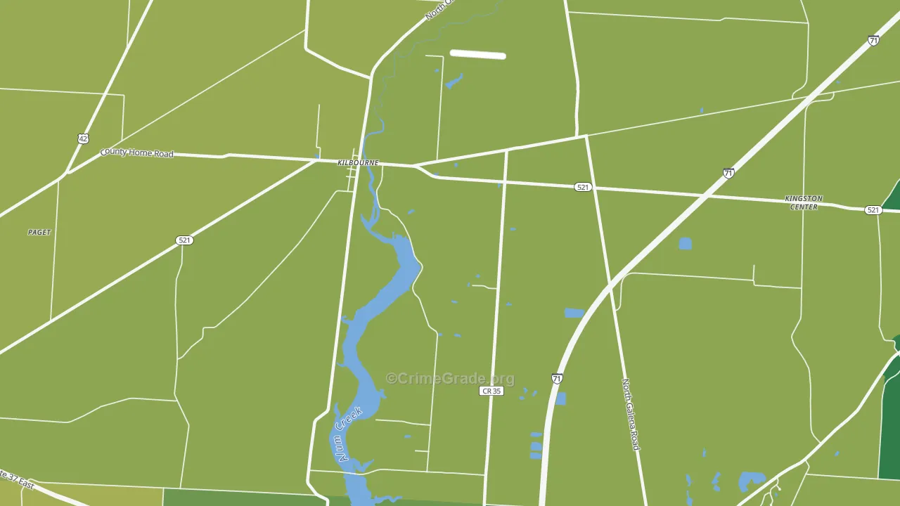 Kilbourne, OH Map of Vehicle Theft Rates