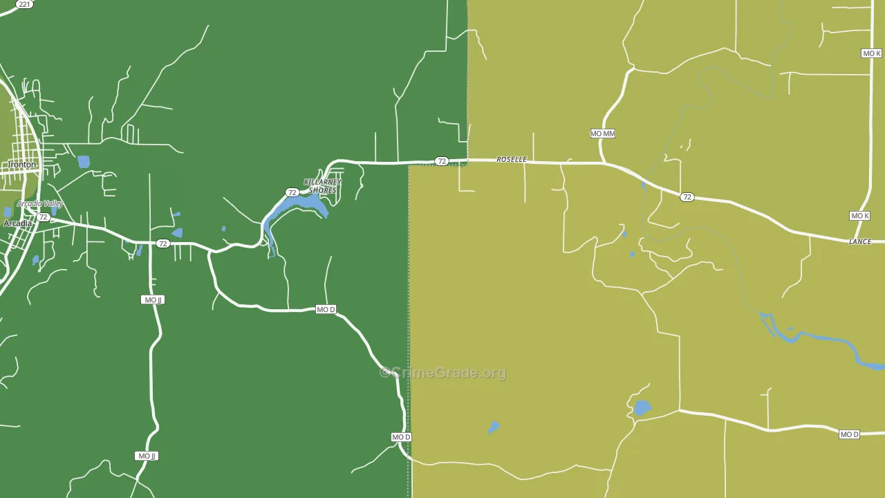 Killarney Shores, MO Map of Vehicle Theft Rates