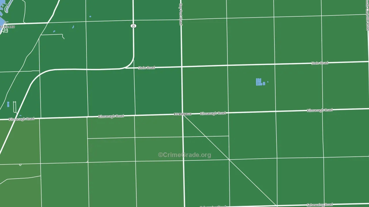 Kilmanagh, MI Map of Vehicle Theft Rates