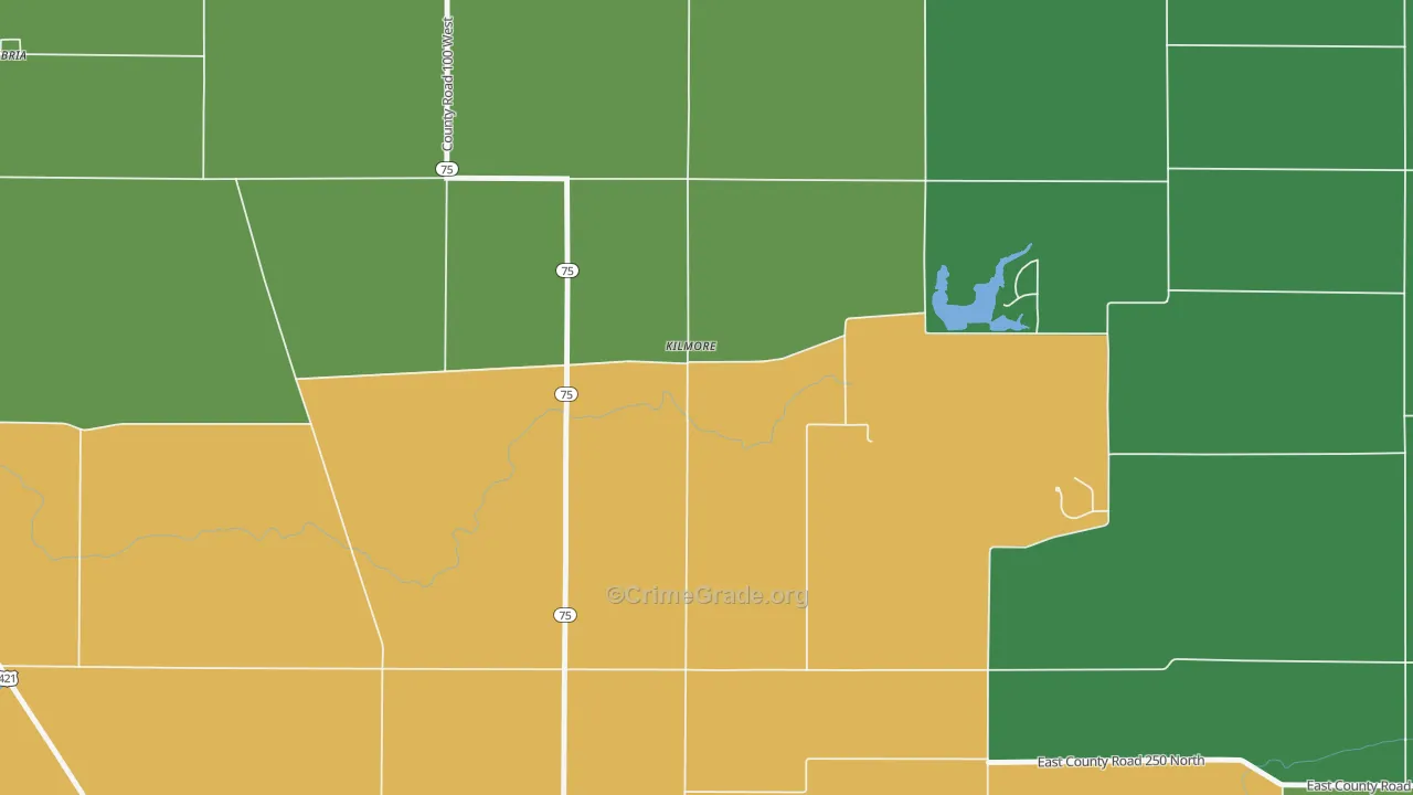 Kilmore, IN Map of Vehicle Theft Rates