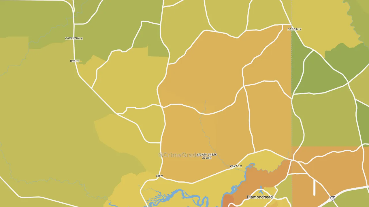 Kiln, MS Map of Vehicle Theft Rates