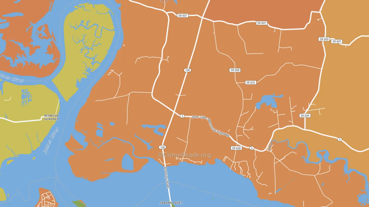 Kimages, VA Map of Vehicle Theft Rates