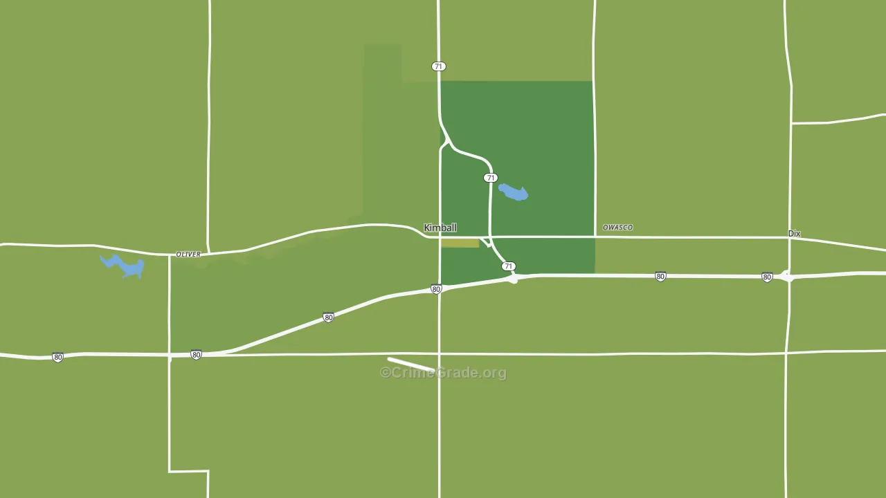 Kimball County, NE Map of Vehicle Theft Rates