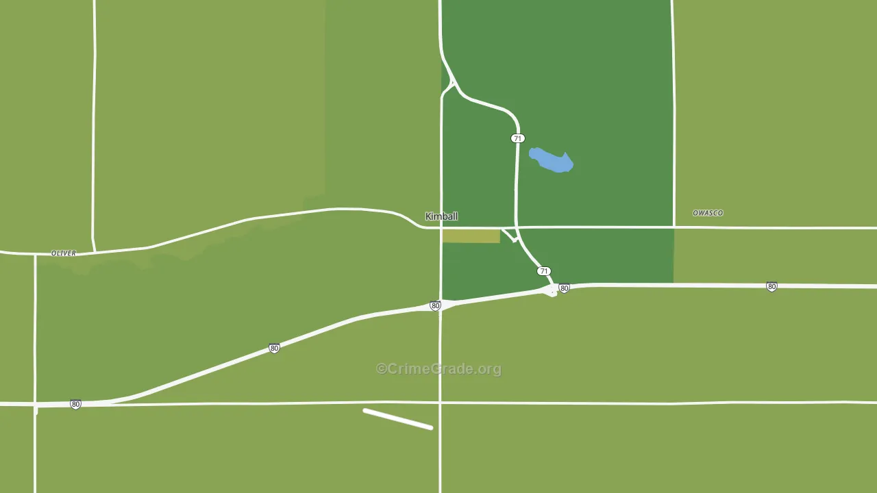 Kimball, NE Map of Vehicle Theft Rates