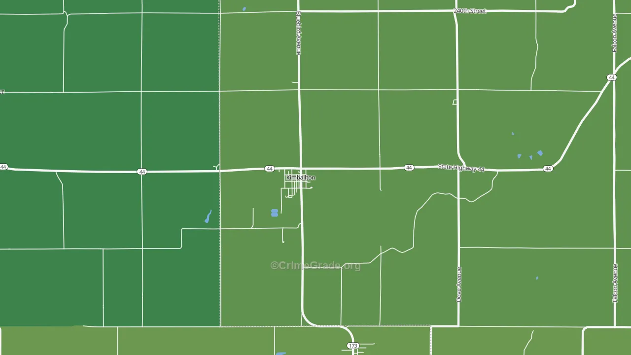 Kimballton, IA Map of Vehicle Theft Rates