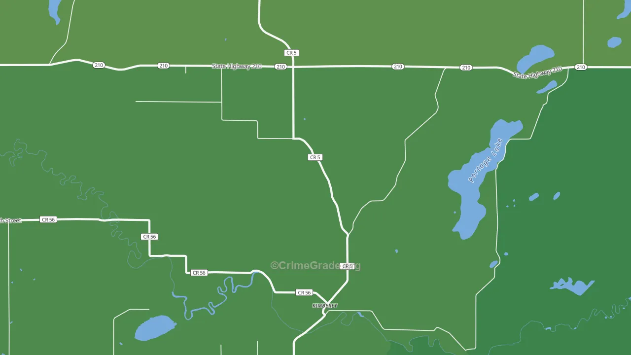 Kimberly, MN Map of Vehicle Theft Rates