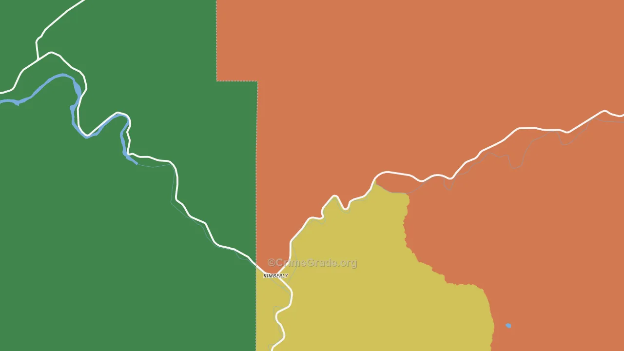 Kimberly, OR Map of Vehicle Theft Rates
