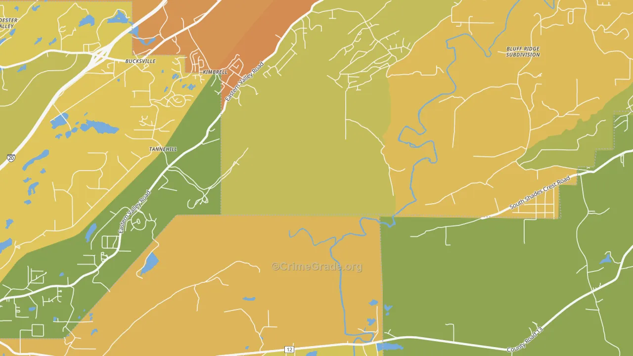 Kimbrell, AL Map of Vehicle Theft Rates