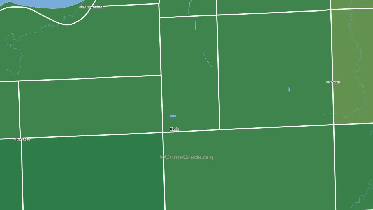 Kinde, MI Map of Vehicle Theft Rates