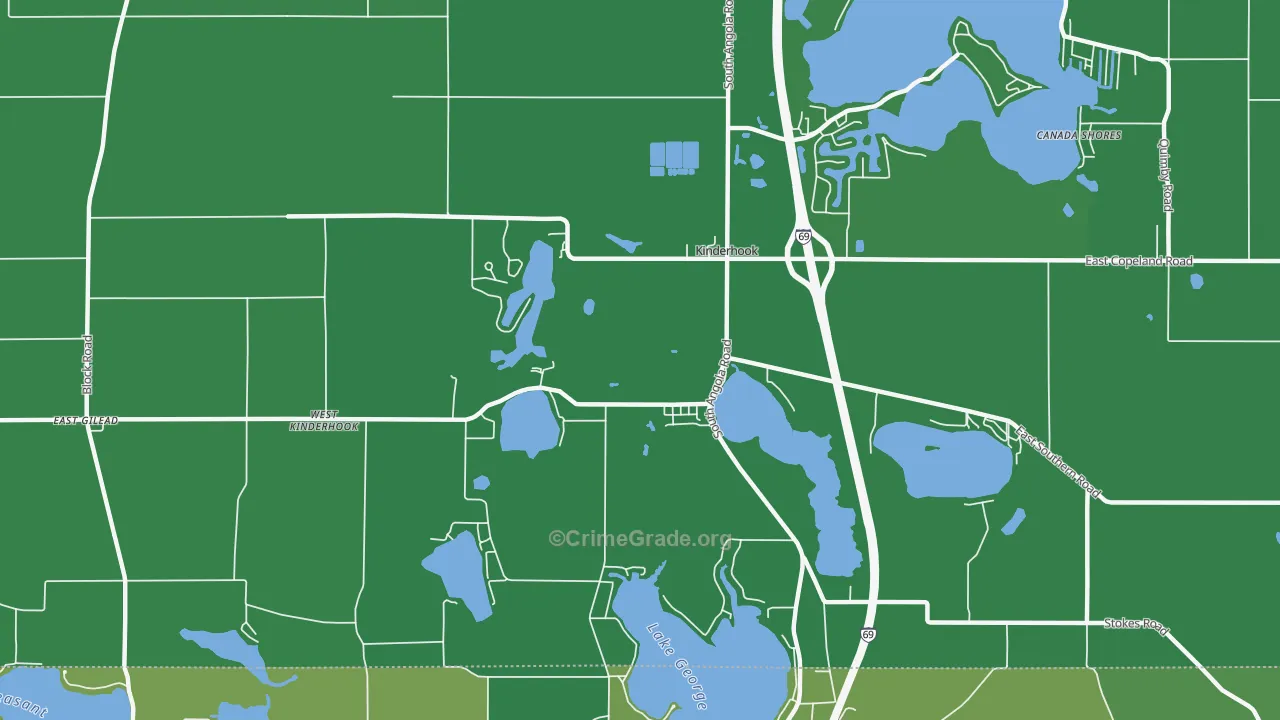 Kinderhook, MI Map of Vehicle Theft Rates