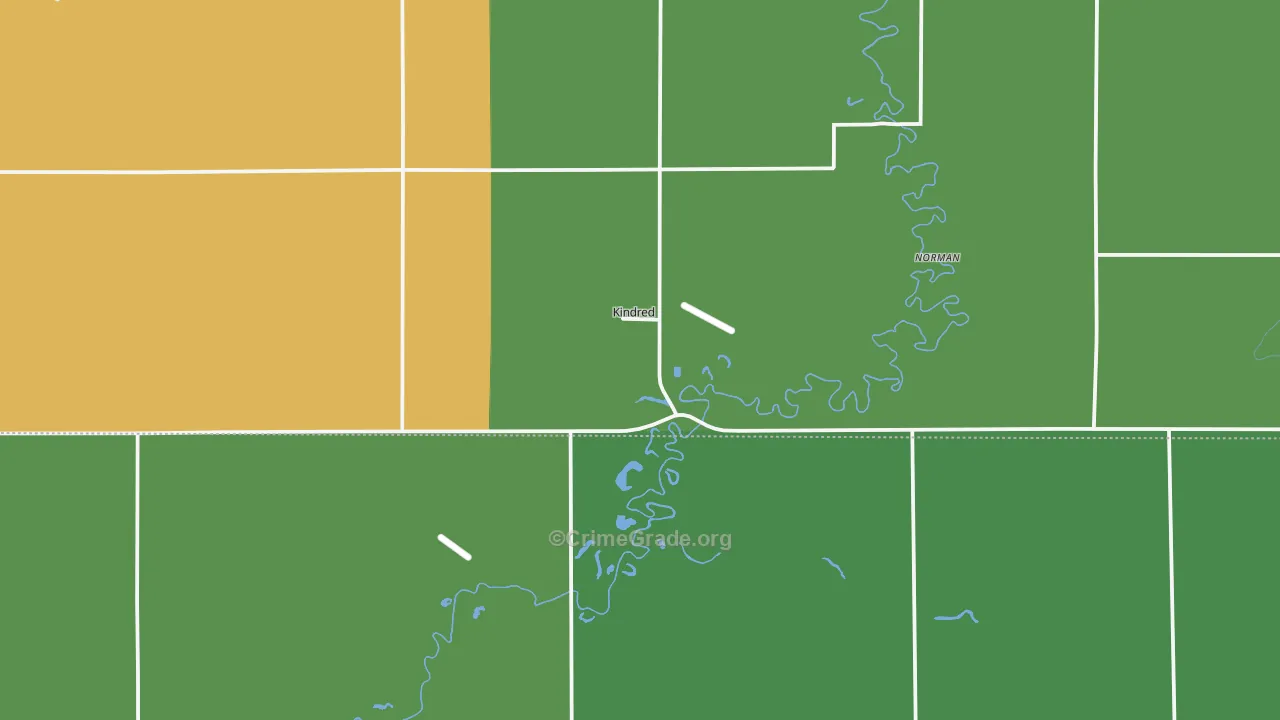 Kindred, ND Map of Vehicle Theft Rates