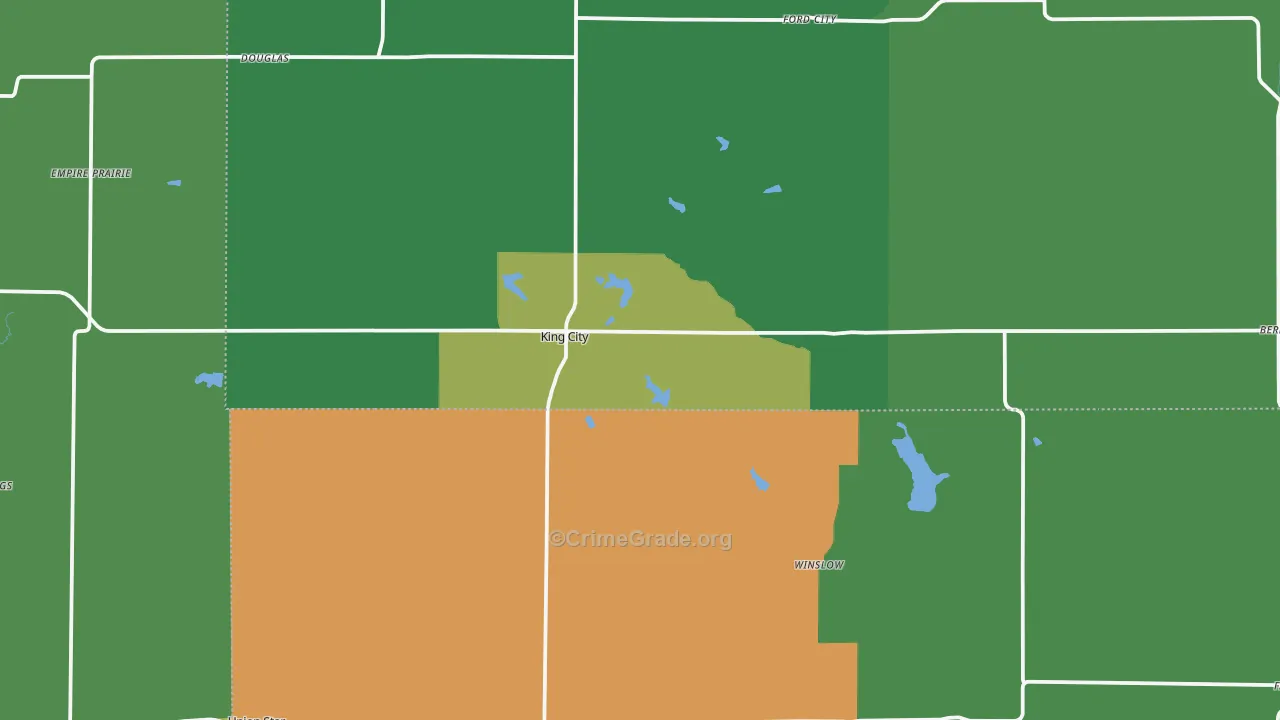 King City, MO Map of Vehicle Theft Rates
