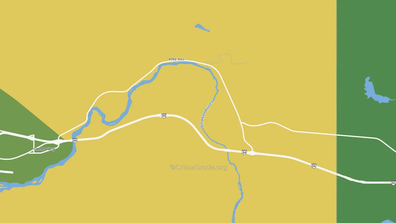 King Hill, ID Map of Vehicle Theft Rates