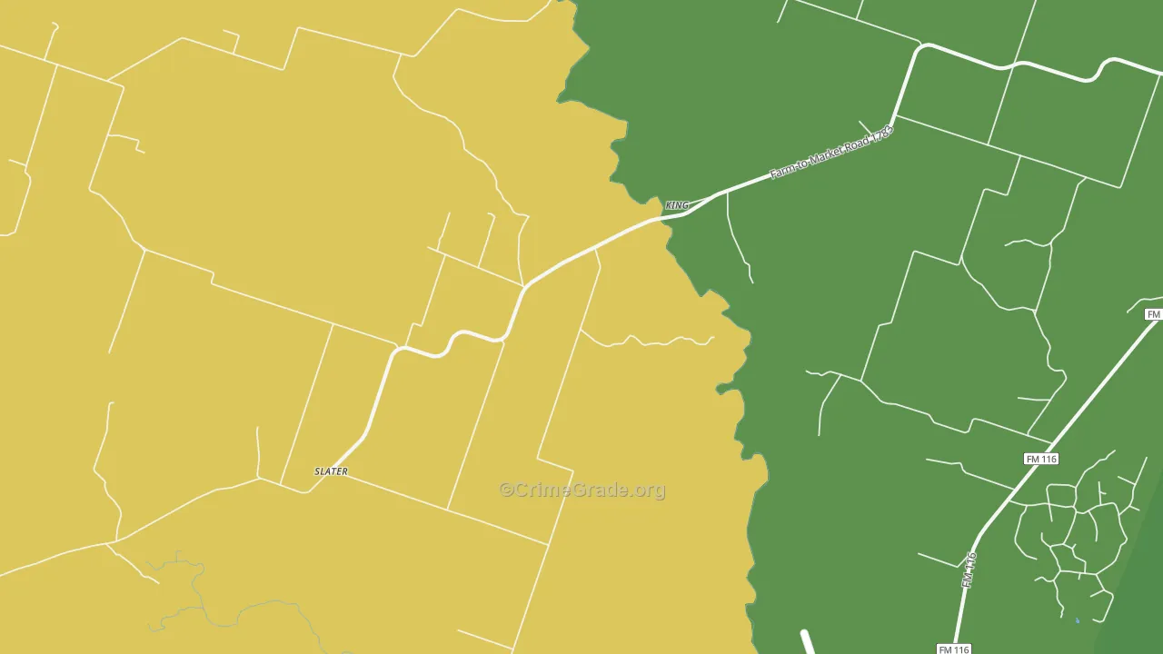 King, TX Map of Vehicle Theft Rates
