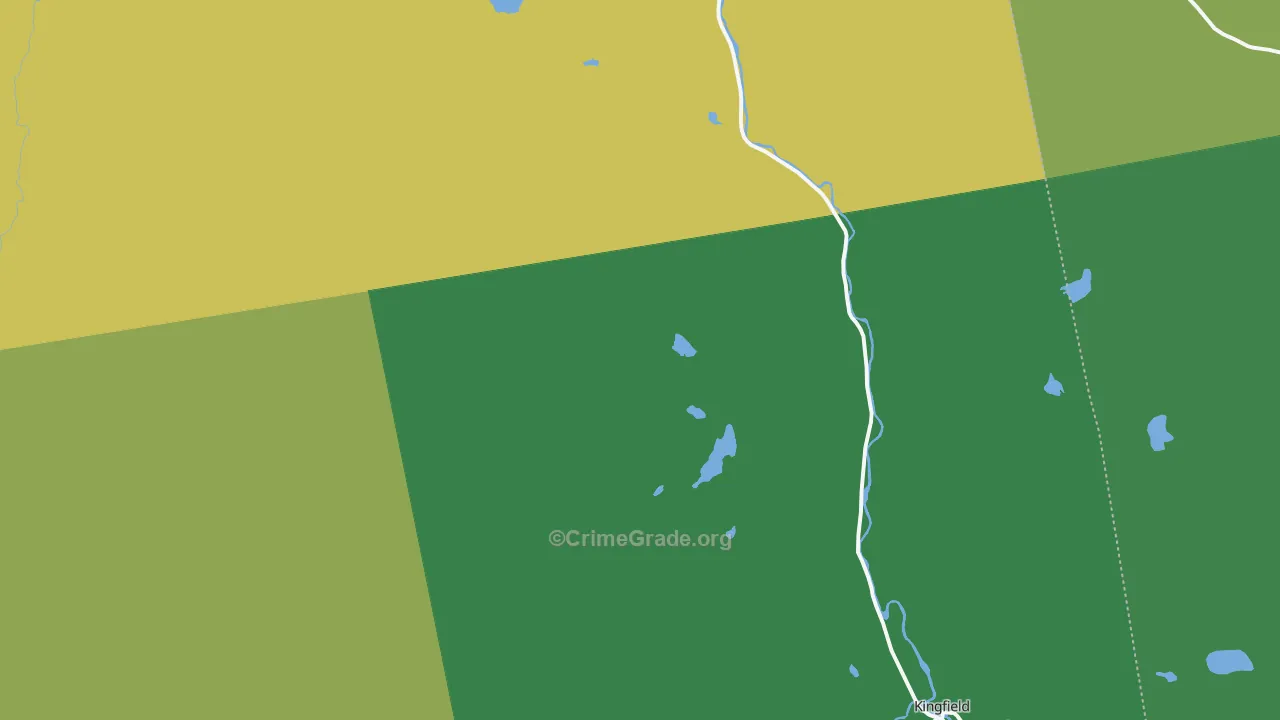 Kingfield, ME Map of Vehicle Theft Rates