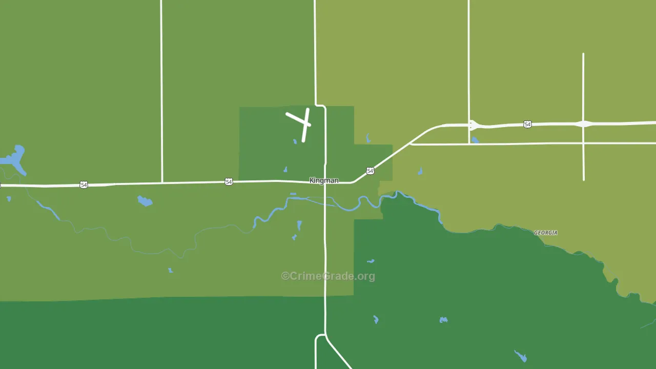 Kingman, KS Map of Vehicle Theft Rates
