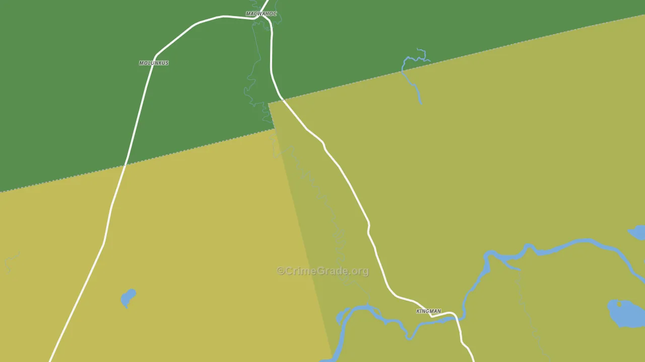Kingman, ME Map of Vehicle Theft Rates