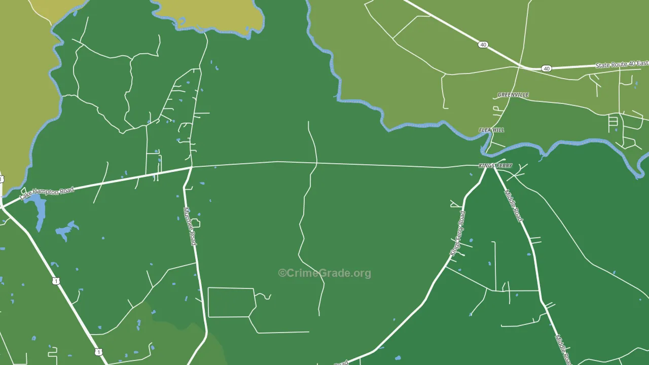 Kings Ferry, FL Map of Vehicle Theft Rates