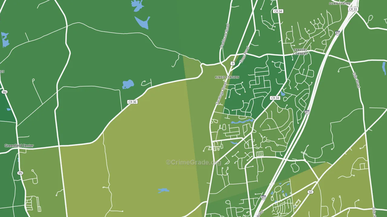 Kings Station, NY Map of Vehicle Theft Rates