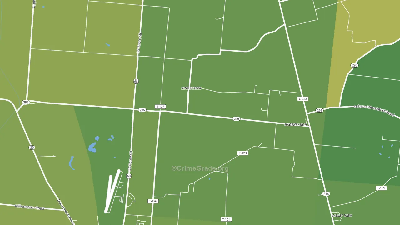 Kingscreek, OH Map of Vehicle Theft Rates