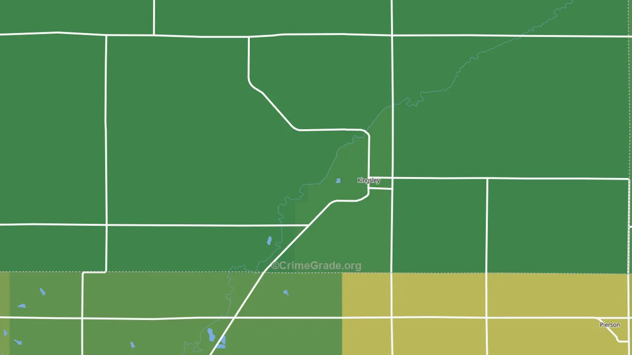 Kingsley, IA Map of Vehicle Theft Rates