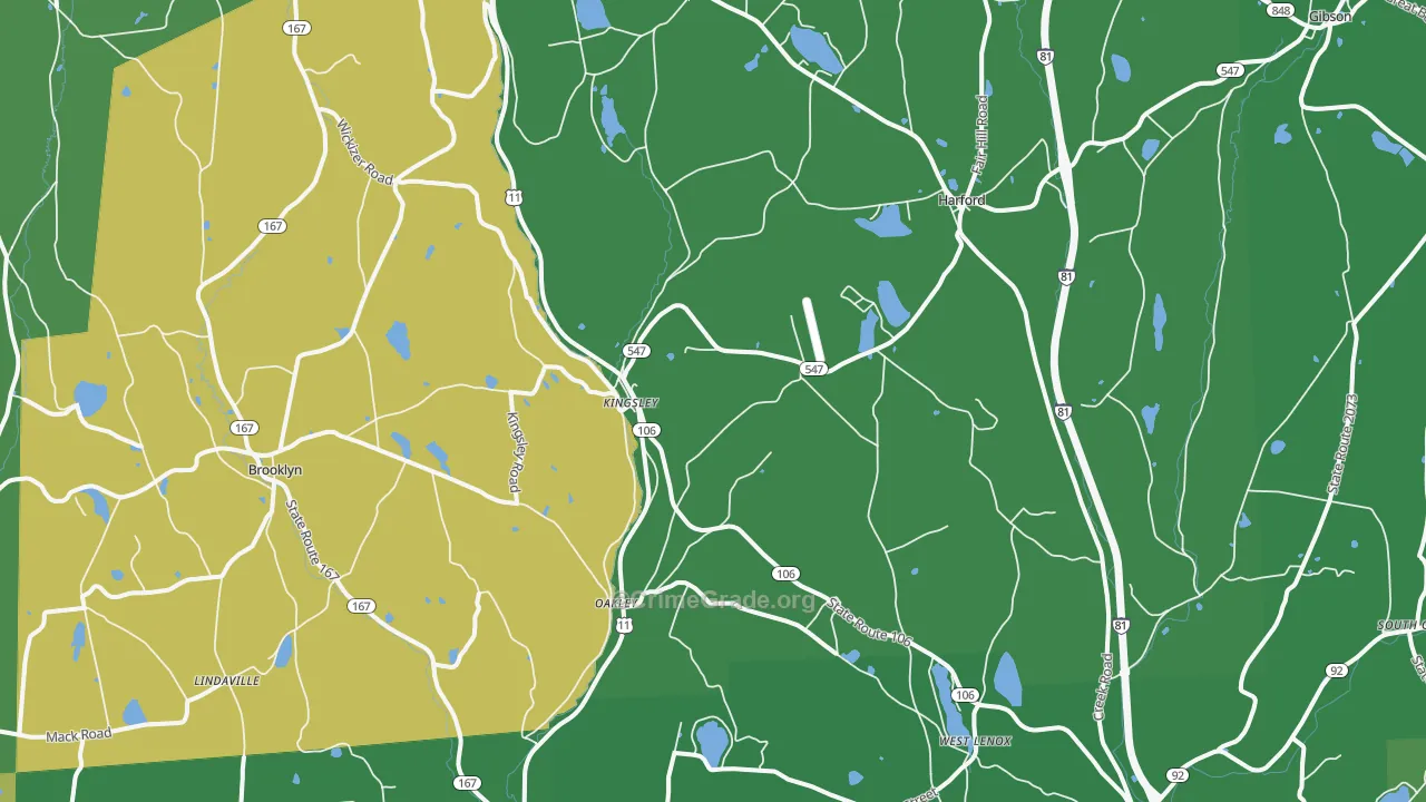 Kingsley, PA Map of Vehicle Theft Rates
