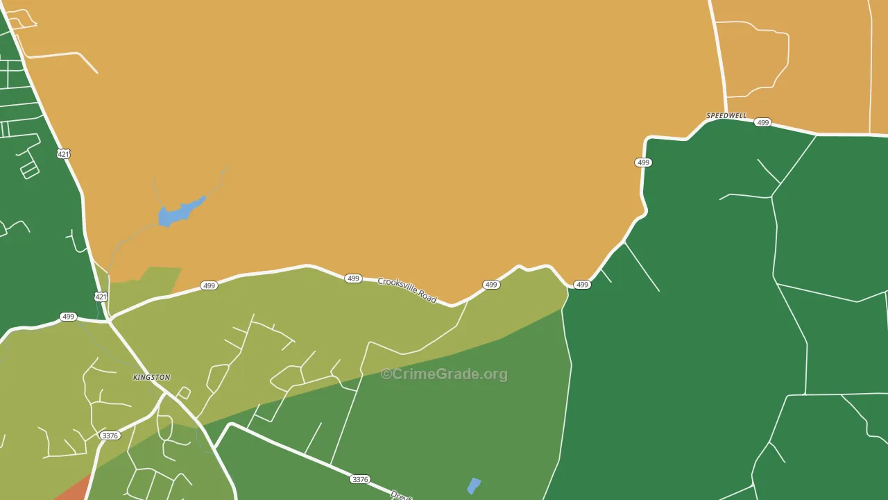Kingston, KY Map of Vehicle Theft Rates