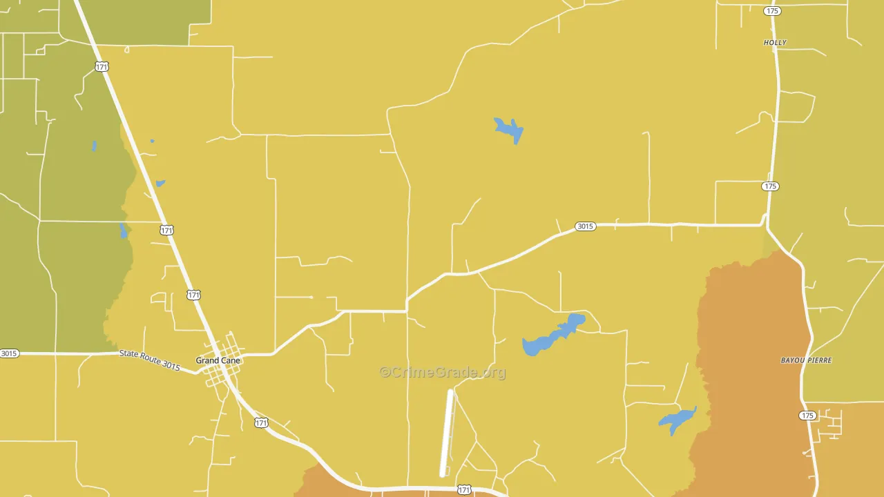 Kingston, LA Map of Vehicle Theft Rates