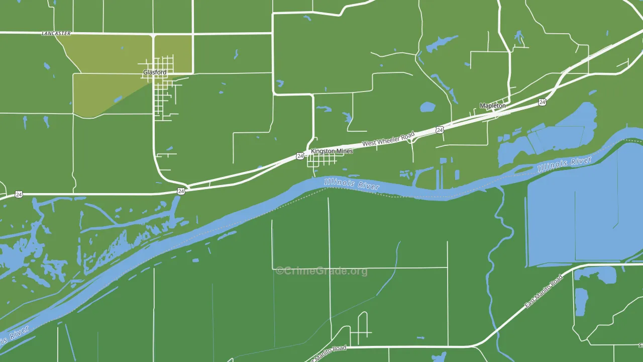 Kingston Mines, IL Map of Vehicle Theft Rates