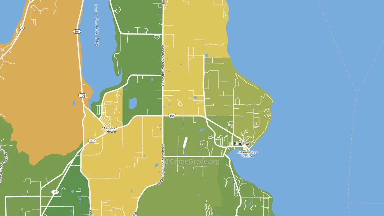 Kingston, WA Map of Vehicle Theft Rates