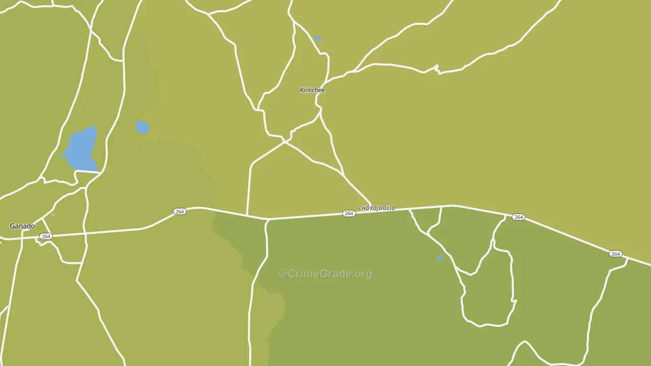 Kinlichee, AZ Map of Vehicle Theft Rates