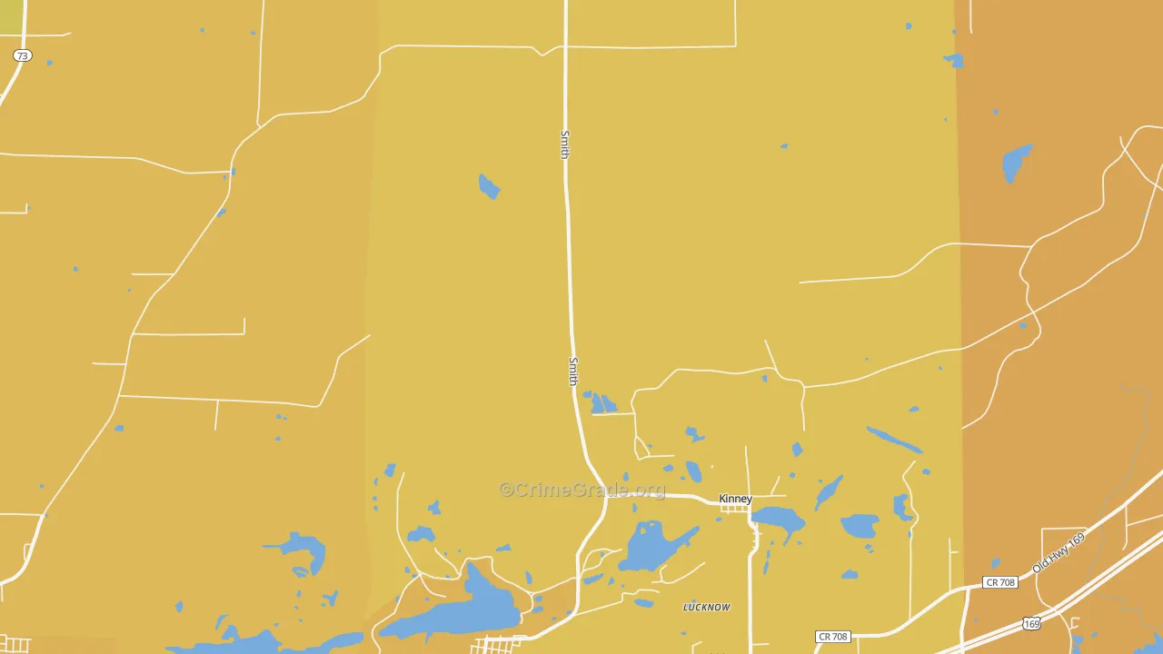 Kinney, MN Map of Vehicle Theft Rates