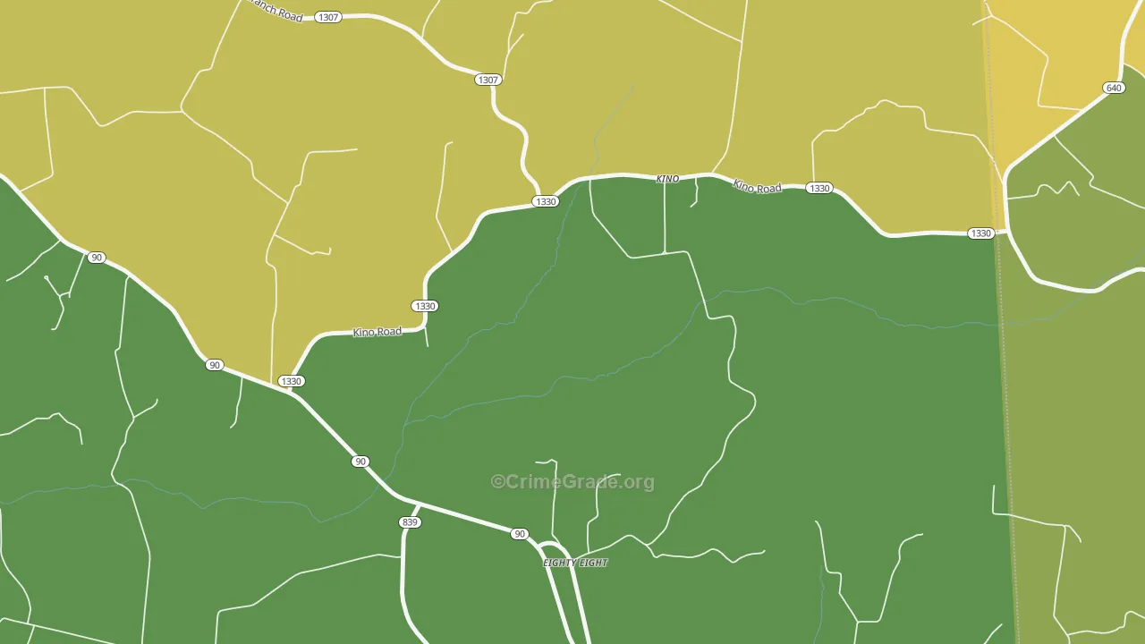 Kino, KY Map of Vehicle Theft Rates