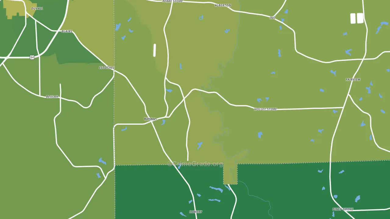 Kinston, AL Map of Vehicle Theft Rates