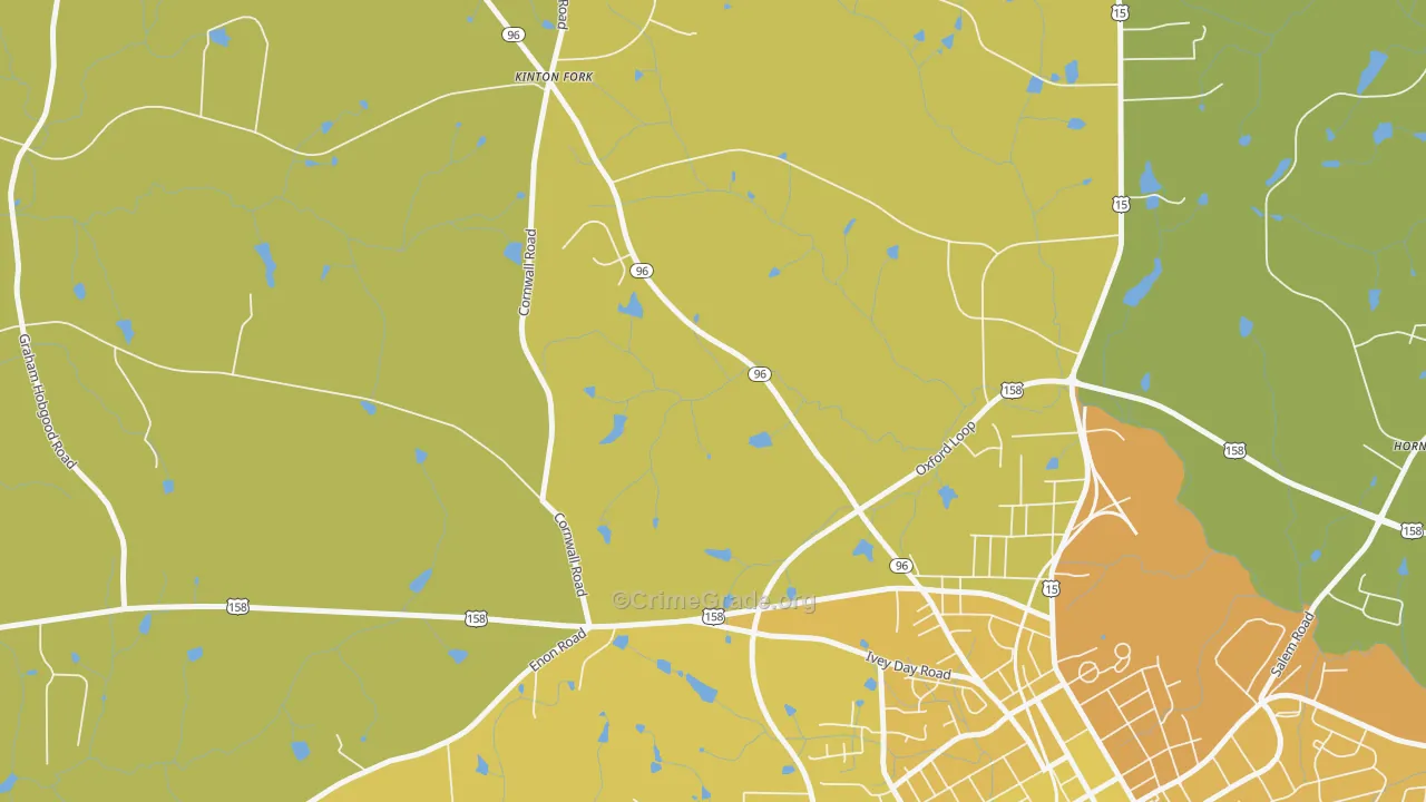 Kinton Fork, NC Map of Vehicle Theft Rates
