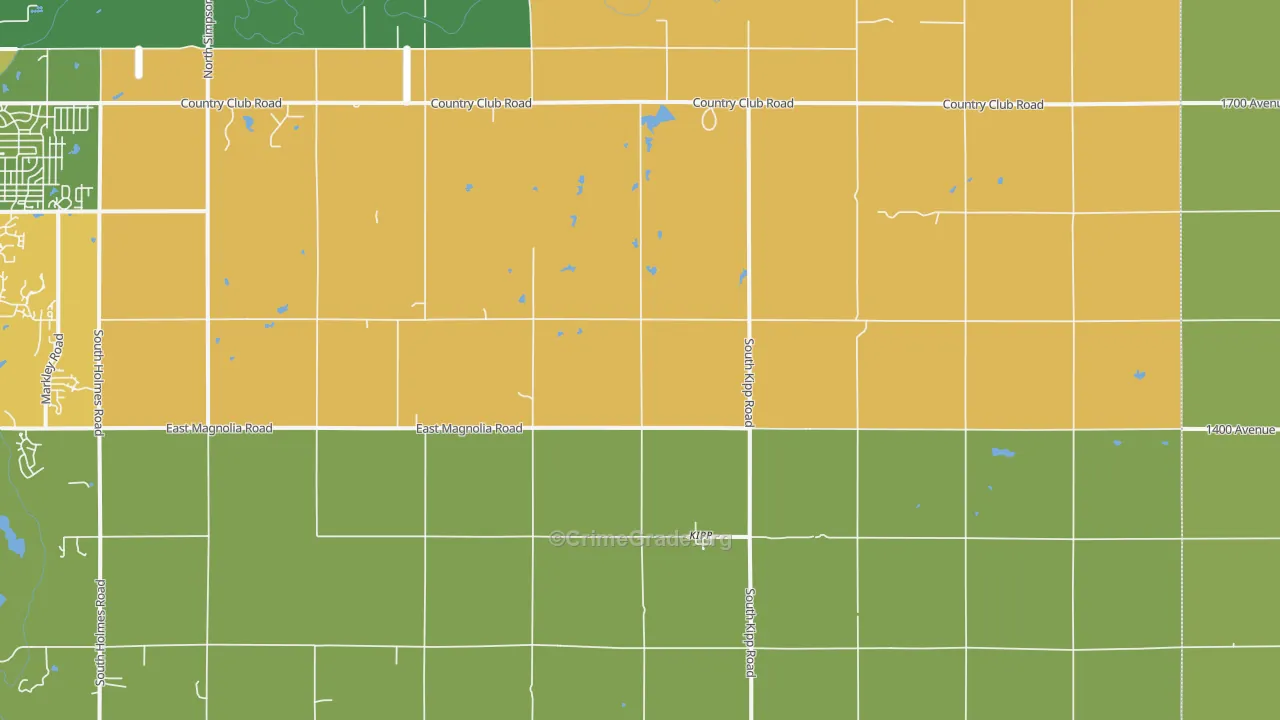 Kipp, KS Map of Vehicle Theft Rates