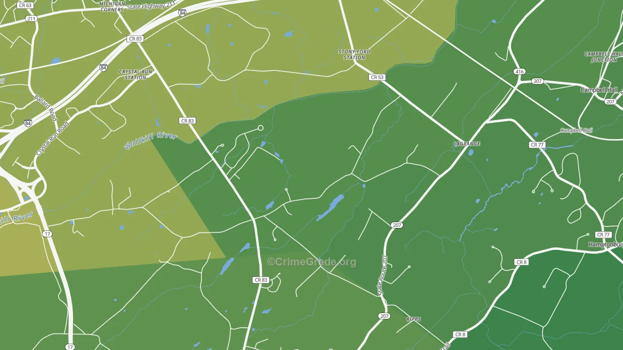 Kipps, NY Map of Vehicle Theft Rates