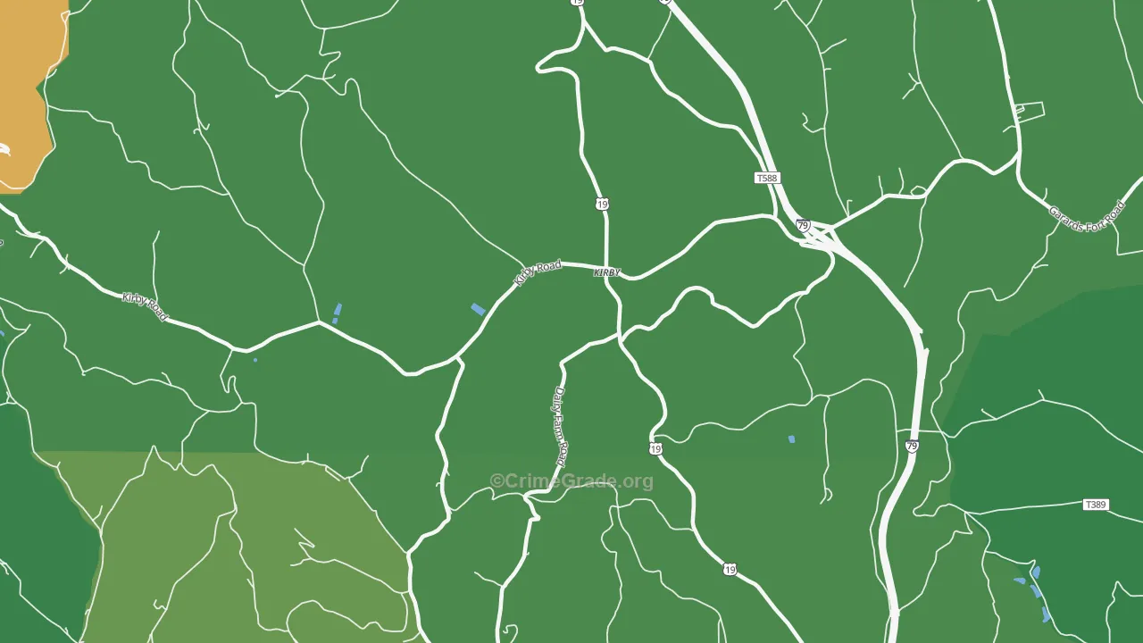 Kirby, PA Map of Vehicle Theft Rates
