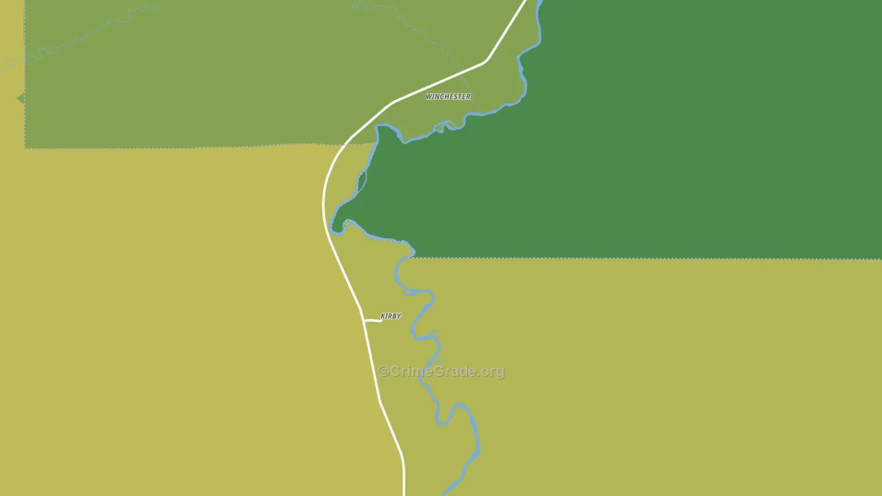 Kirby, WY Map of Vehicle Theft Rates