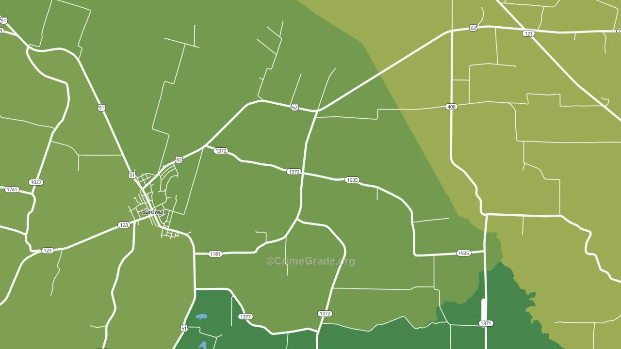 Kirbyton, KY Map of Vehicle Theft Rates