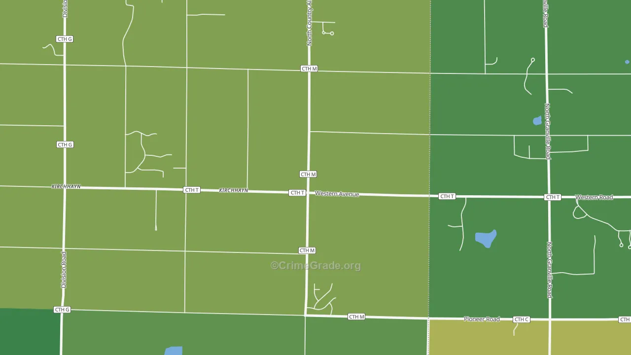 Kirchhayn, WI Map of Vehicle Theft Rates