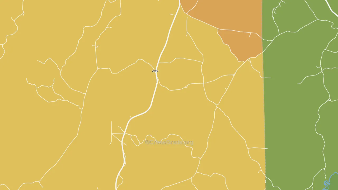 Kirk, AL Map of Vehicle Theft Rates