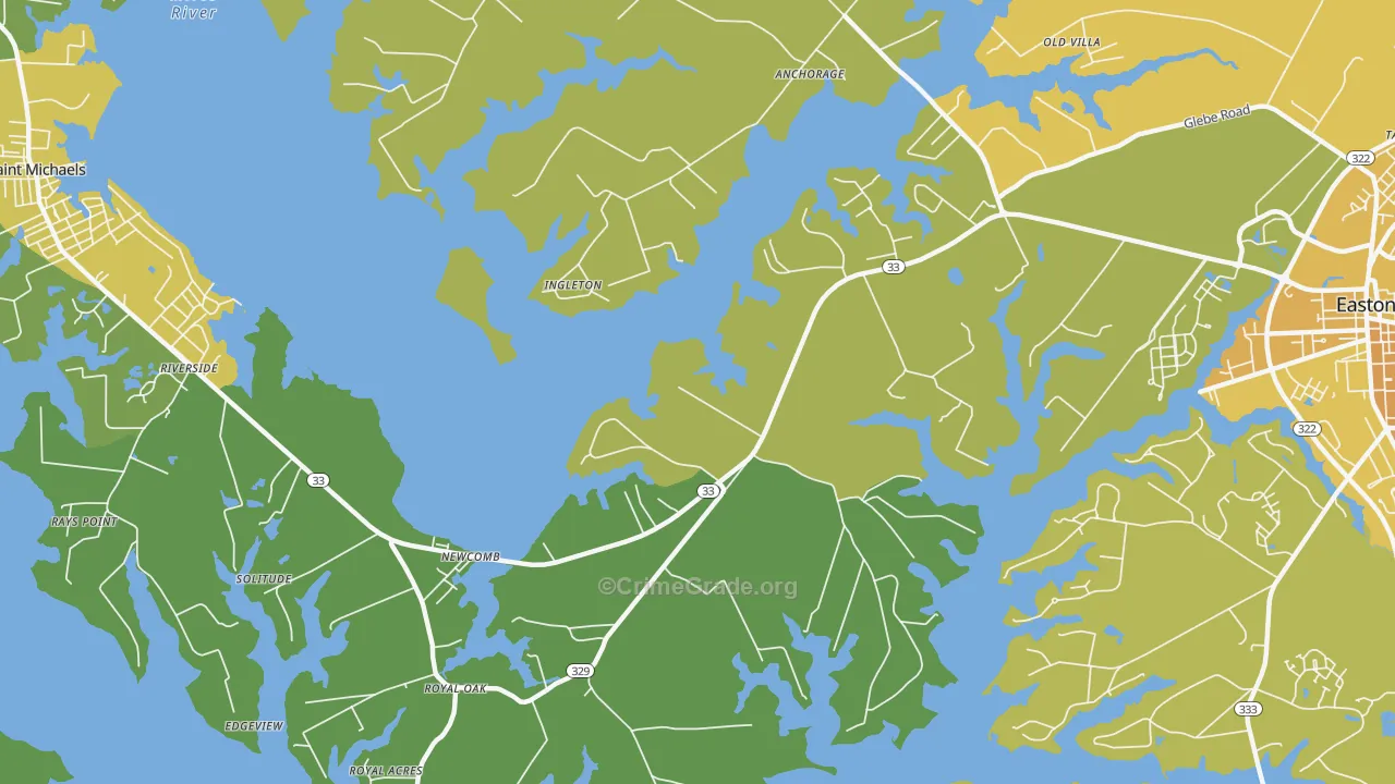 Kirkham, MD Map of Vehicle Theft Rates