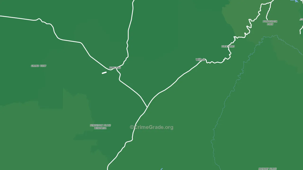 Kirkland, AZ Map of Vehicle Theft Rates