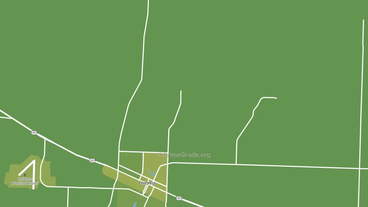 Kirkland, TX Map of Vehicle Theft Rates