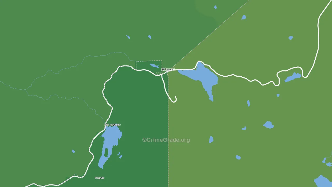Kirkwood, CA Map of Vehicle Theft Rates